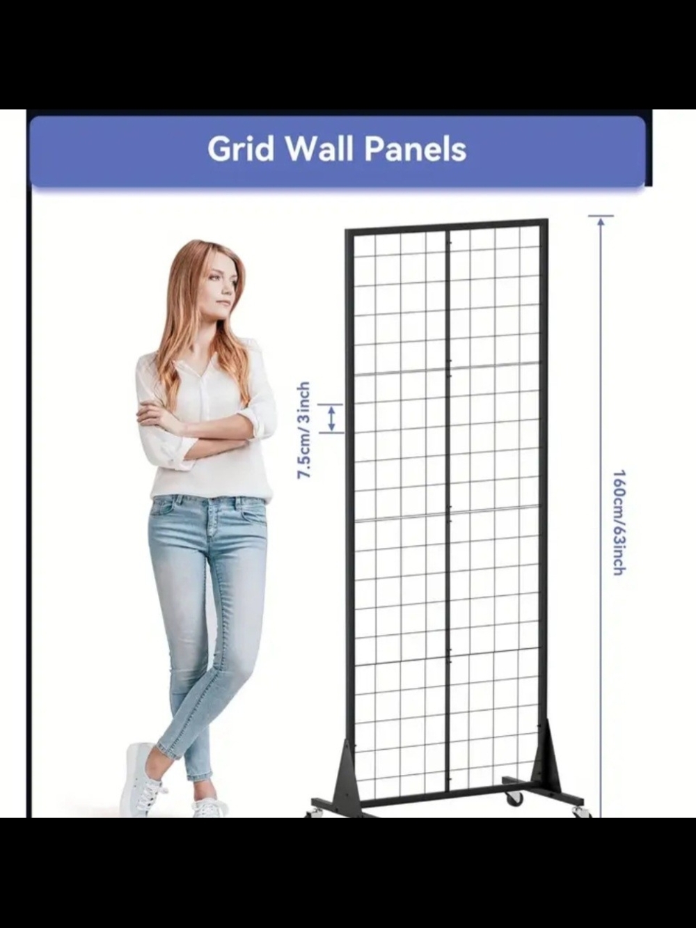 Grid Wall Panel Display - Black